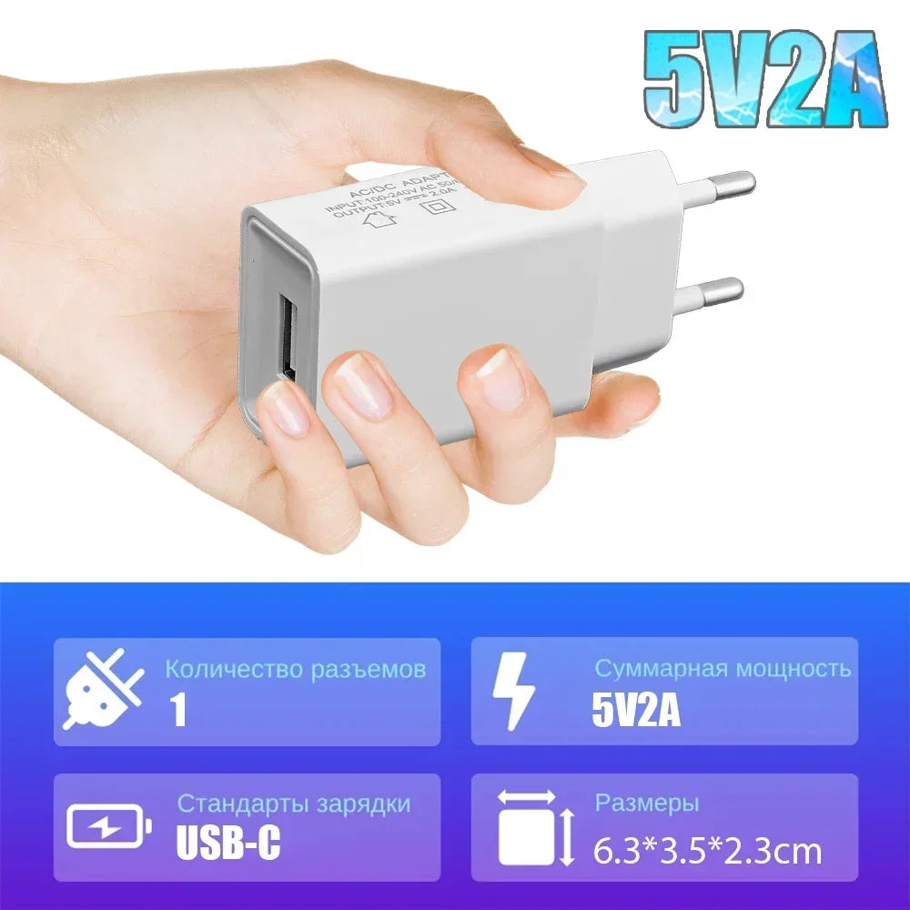 USB Charger 5V 2A Power Adapter Travel Universal Mobile Phone Charger for Iphone Samsung Xiaomi Redmi LG EU/US Wall Charge Plug